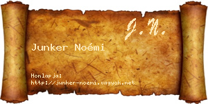 Junker Noémi névjegykártya